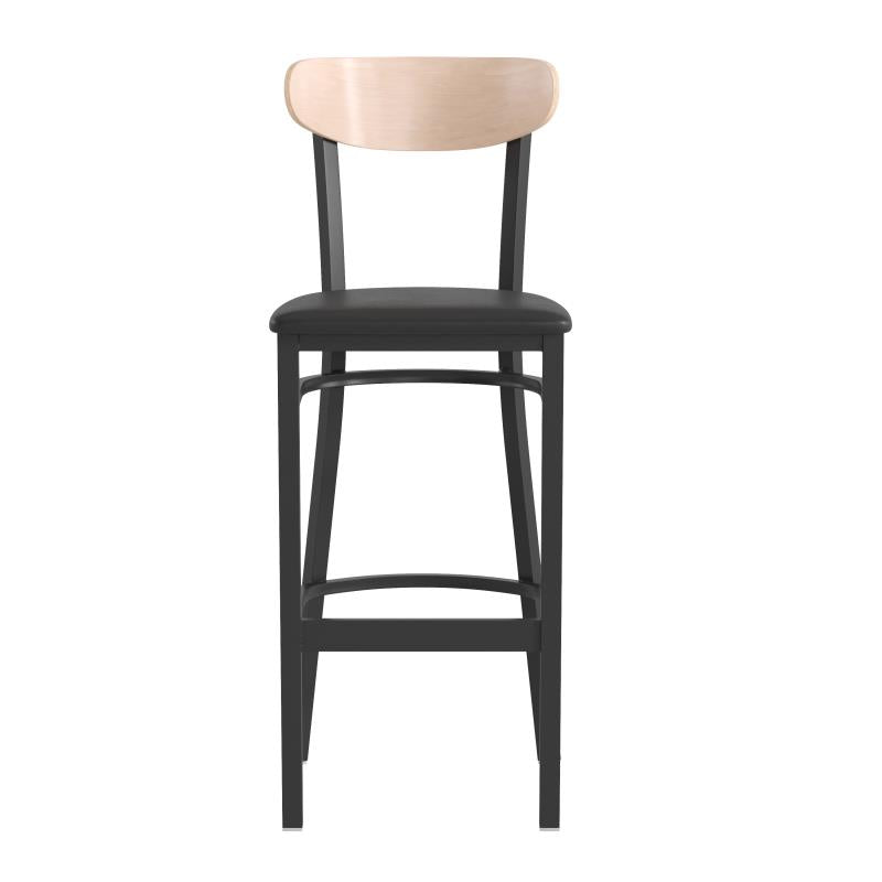 Wright Commercial Grade Barstool with 500 LB. Capacity Black Steel Frame image 0