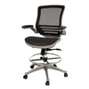 Waylon Mid-Back Transparent Black Mesh Drafting Chair with Graphite Silver Frame image 3