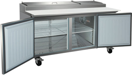 VALPRO 71″ TWO-DOOR PIZZA PREP TABLE REFRIGERATOR image 1