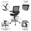 Waylon Mid-Back Transparent Black Mesh Drafting Chair with Graphite Silver Frame image 2