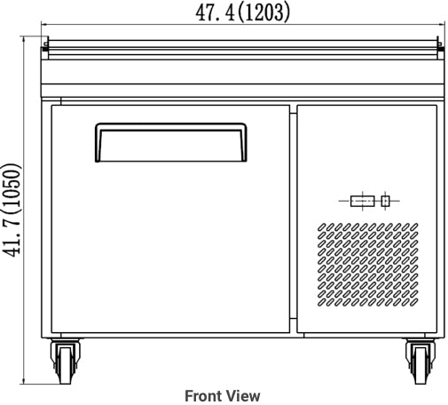 VALPRO 47″ ONE DOOR PIZZA PREP TABLE REFRIGERATOR image 2