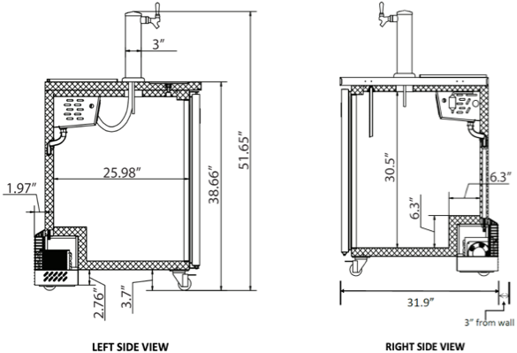 VPBD1 -VALPRO DIRECT DRAW BEER DISPENSER 24″ – 1 TOWER – 1 TAP image 3