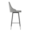 Shelly Set of 2 Commercial LeatherSoft Bar Height Stools with Solid Black Metal image 3