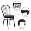 HERCULES Series Fan Back Metal Chair - Vinyl Seat image 2