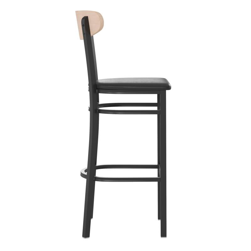 Wright Commercial Grade Barstool with 500 LB. Capacity Black Steel Frame image 5