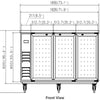 VALPRO 73″ THREE GLASS SWING DOOR BACK BAR COOLER image 2