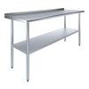 Work Table Stainless Steel/Galvanized Legs & Undershelf 1.5 Back Splash image 0