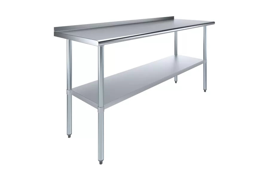 Work Table Stainless Steel/Galvanized Legs & Undershelf 1.5 Back Splash image 0