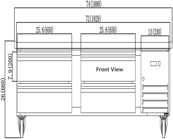 VALPRO 74″ REFRIGERATED CHEF BASE image 3