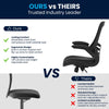 Kelista Desk Chair with Wheels | Swivel Chair with Mid-Back Black Mesh and Leath image 3