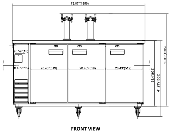 VPBD4-2 – VALPRO DIRECT DRAW BEER DISPENSER 73″ – 2 TOWERS – 4 TAPS image 2