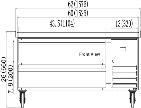 VALPRO 62″ REFRIGERATED CHEF BASE image 3