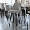 Shelly Set of 2 Commercial LeatherSoft Bar Height Stools with Solid Black Metal image 0