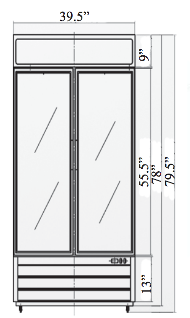 Glass Double Door Merchandiser Refrigerator | 35 cu. ft. image 2