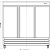VALPRO THREE DOOR REACH-IN DOUBLE VOLT FREEZER 72 CU. FT. image 2