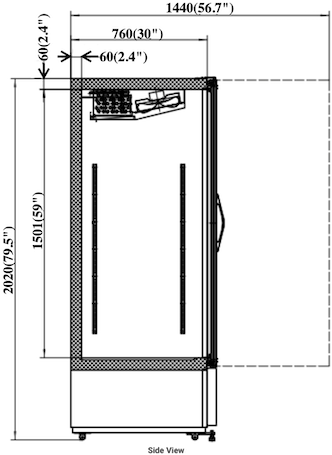 VALPRO TWO SWING FULL GLASS DOOR MERCHANDISER REFRIGERATOR – 48 CU. FT. image 2