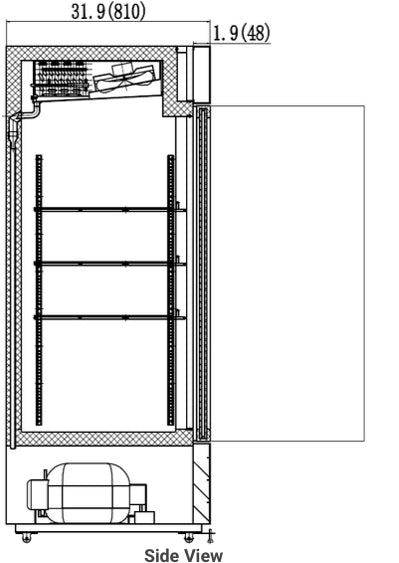 VALPRO SINGLE SWING GLASS DOOR MERCHANDISER REFRIGERATOR – 23 CU. FT. image 2