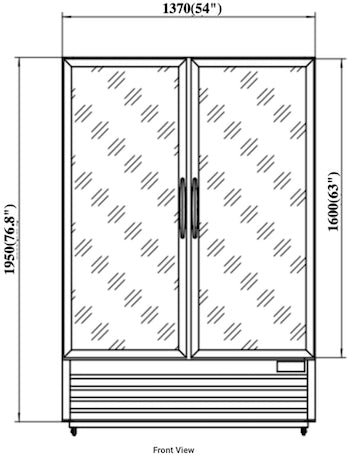 VALPRO TWO SWING FULL GLASS DOOR MERCHANDISER FREEZER – 48 CU. FT. image 1