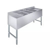 60 in. x 19 in. Three Compartment Underbar Sink with Right and Left Drainboards image 1