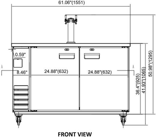 VALPRO DIRECT DRAW BEER DISPENSER 61″ – 1 TOWER – 2 TAPS image 1