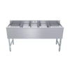 60 in. x 19 in. Three Compartment Underbar Sink with Right and Left Drainboards image 0