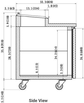 VALPRO 94″ THREE DOOR PIZZA PREP TABLE REFRIGERATOR image 3