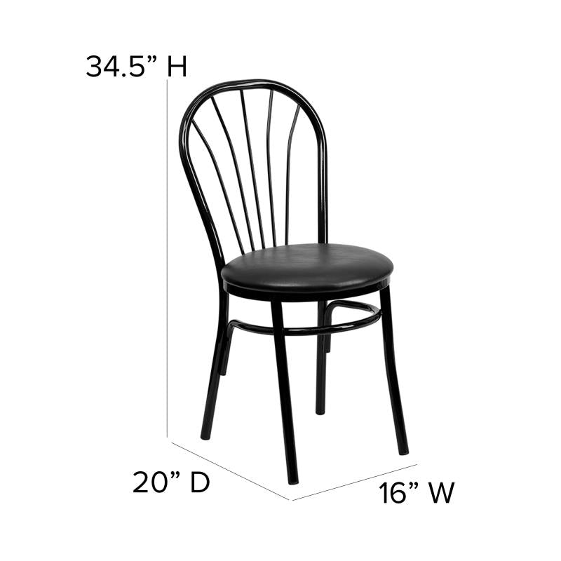 HERCULES Series Fan Back Metal Chair - Vinyl Seat image 1