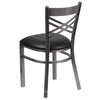 HERCULES Series Clear Coated ''X'' Back Metal Restaurant Chair - Choose Vinyl or image 0