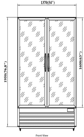 VALPRO TWO SWING FULL GLASS DOOR MERCHANDISER REFRIGERATOR – 48 CU. FT. image 1