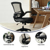 Kelista Desk Chair with Wheels | Swivel Chair with Mid-Back Black Mesh and Leath image 1