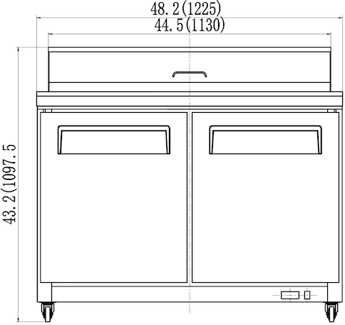 VALPRO 48″ SANDWICH / SALAD FOOD PREP TABLE REFRIGERATOR image 4