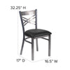 HERCULES Series Clear Coated ''X'' Back Metal Restaurant Chair - Choose Vinyl or image 1