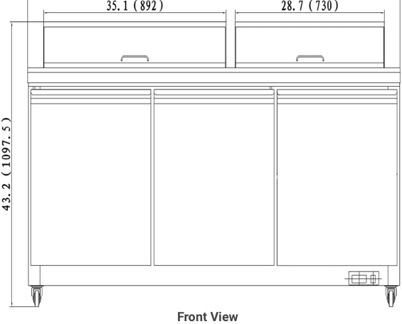 Valpro 72″ Mega-Top Sandwich/Salad Food Prep Table Refrigerator image 4
