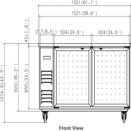 VALPRO 61″ TWO GLASS SWING DOOR BAR BACK COOLER image 1