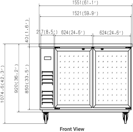 VALPRO 61″ TWO GLASS SWING DOOR BAR BACK COOLER image 1