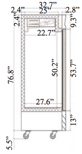 One Door Reach-In Refrigerator | 19 cu. ft. or 23 cu. ft. image 1