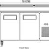 VALPRO 71″ TWO-DOOR PIZZA PREP TABLE REFRIGERATOR image 4
