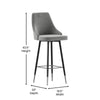 Shelly Set of 2 Commercial LeatherSoft Bar Height Stools with Solid Black Metal image 1