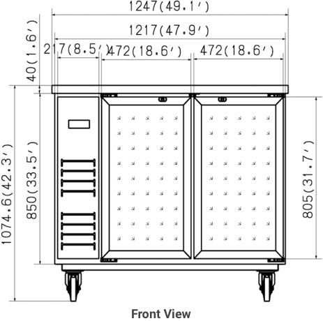 VALPRO 49″ TWO GLASS SWING DOOR BACK BAR COOLER image 1