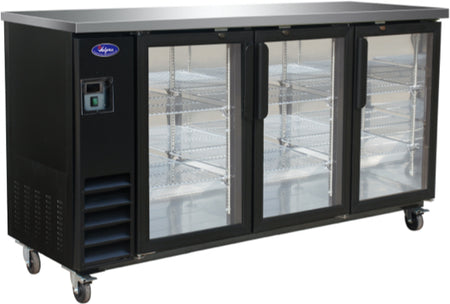 VALPRO 73″ THREE GLASS SWING DOOR BACK BAR COOLER image 0