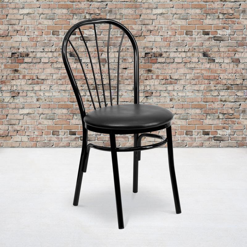 HERCULES Series Fan Back Metal Chair - Vinyl Seat image 0