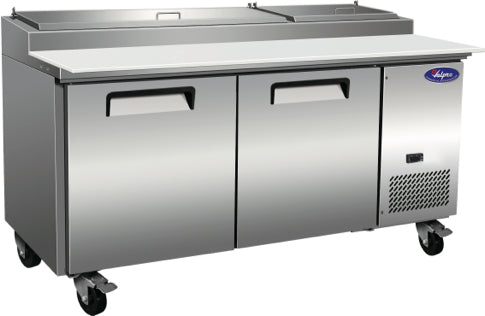 VALPRO 71″ TWO-DOOR PIZZA PREP TABLE REFRIGERATOR image 0