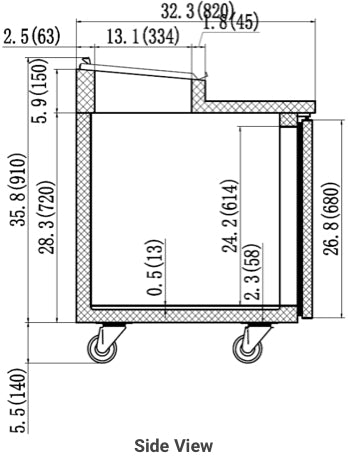 VALPRO 71″ TWO-DOOR PIZZA PREP TABLE REFRIGERATOR image 3
